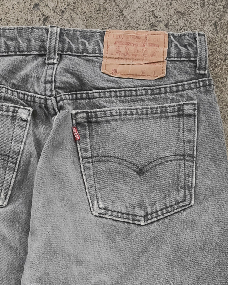 Levi's 501 Charcoal Grey Bleach Stained Jeans - 1990s – UNSOUND RAGS