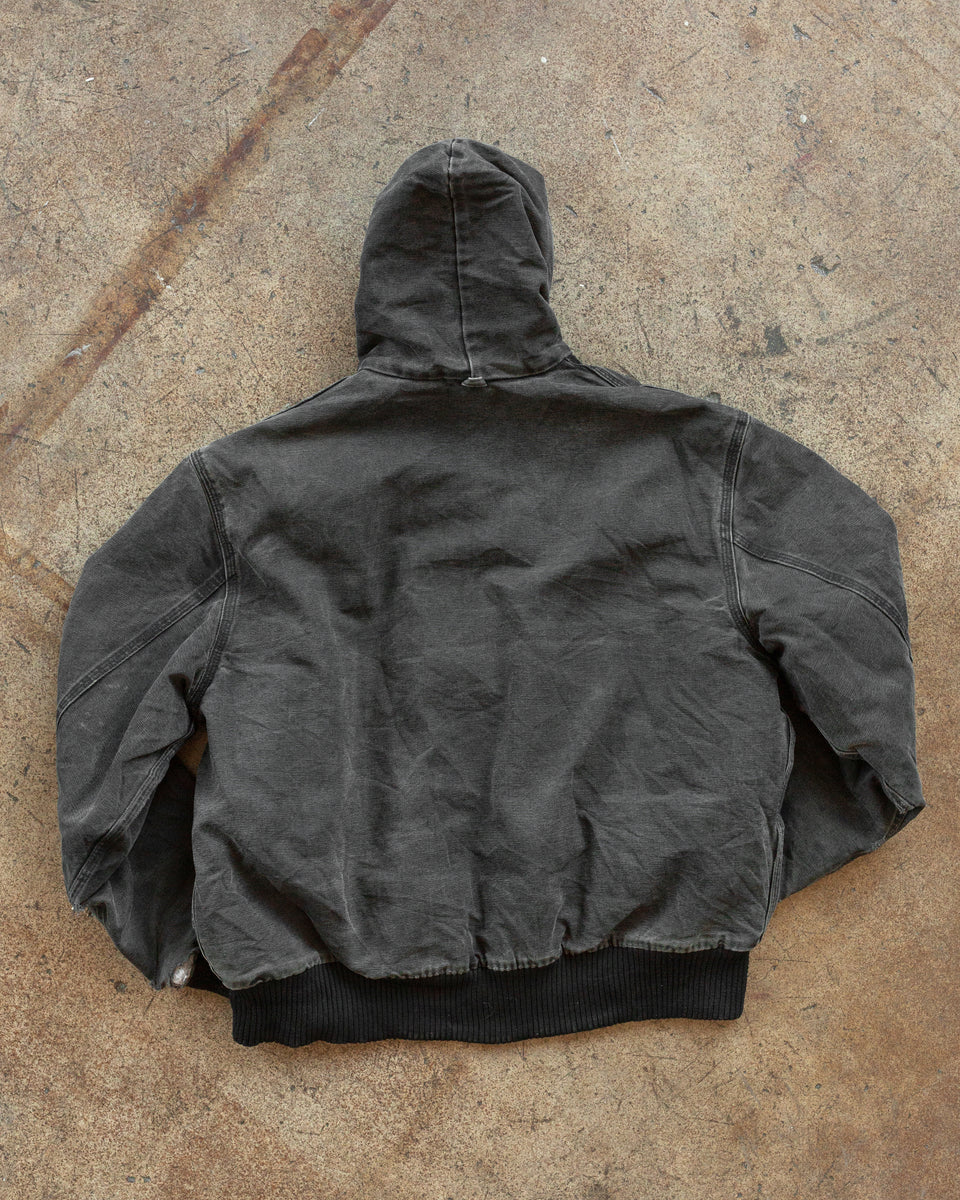 Carhartt Sun Faded Charcoal Black Hooded Work Jacket - 1990s – UNSOUND RAGS