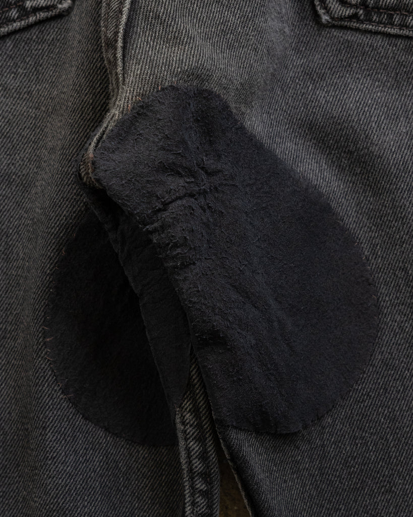 Levi's 501 Charcoal Black Repaired Jeans - 1990s DETAIL PHOTO