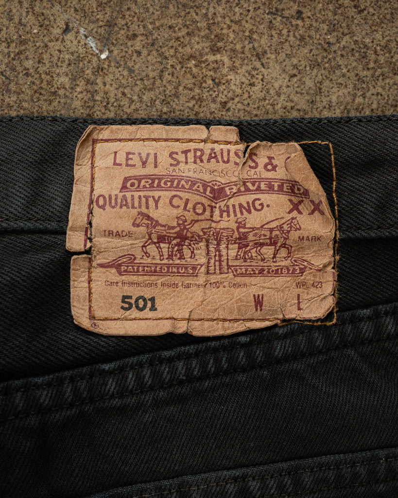 Levi's 501 Faded Black Jeans - 1990s detail photo
