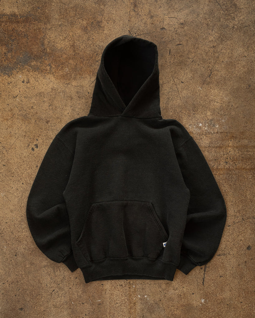 Russell Black Blank Hooded Sweatshirt - 1990s