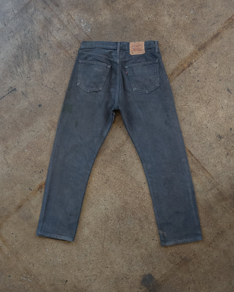 Levi's 501 Faded Steel Grey Painted Jeans - 1990s BACK PHOTO