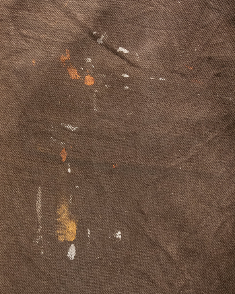 Levi's 501 Faded & Painted Brown Released Hem Jeans - 1990s - detail