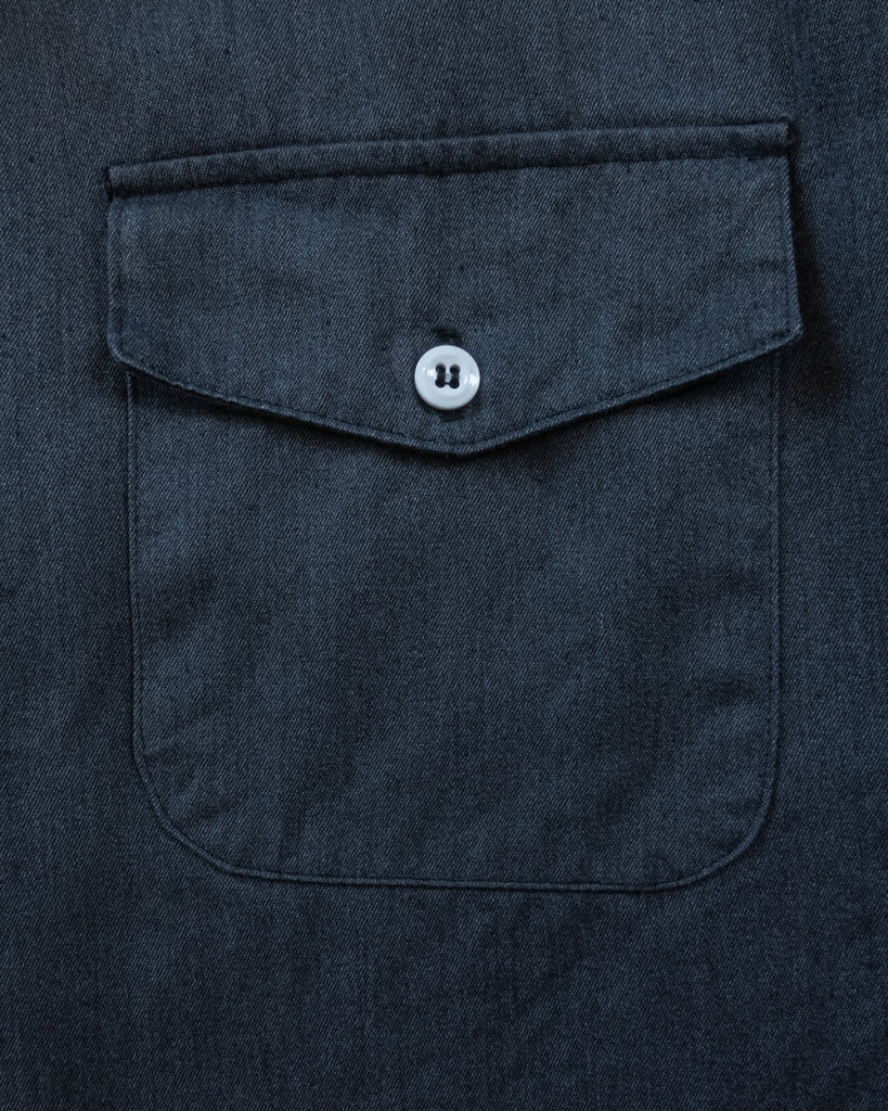 Over-Dyed Charcoal Work Shirt - 1990s - detail