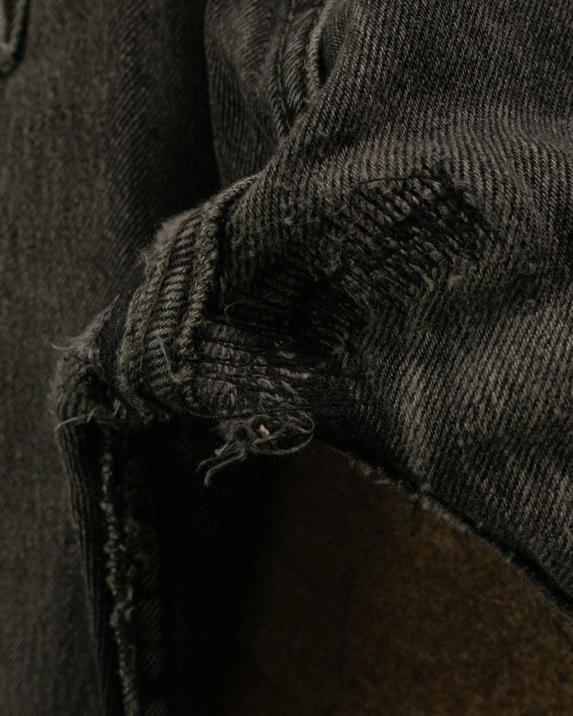Levi's 501 Charcoal Black Repaired Jeans - 1990s DETAIL PHOTO