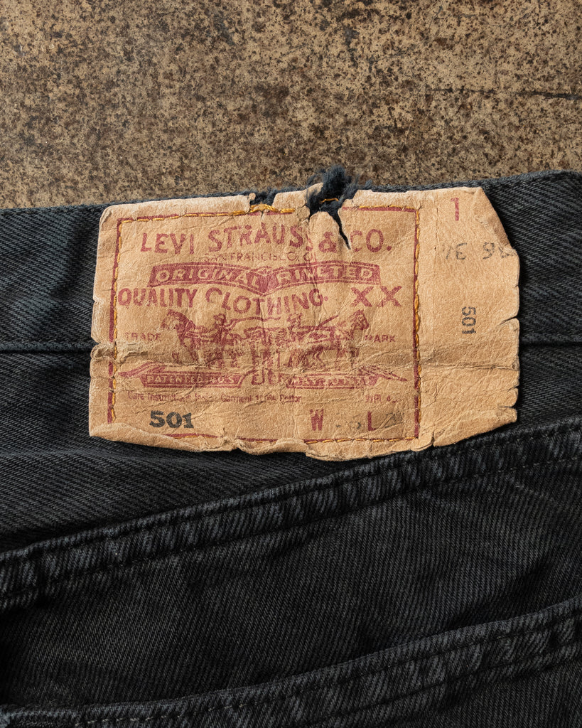 Levi's 501 Faded Black Jeans - 1990s - detail