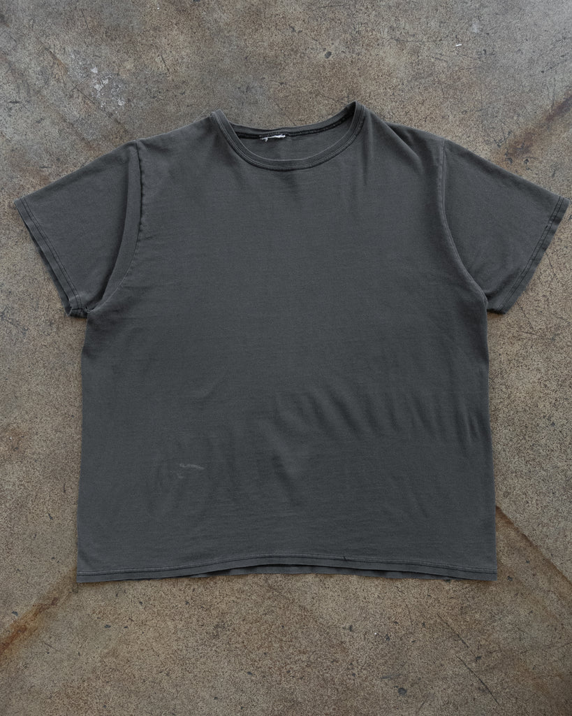 Charcoal Blank Cropped Tee - 1990s FRONT PHOTO