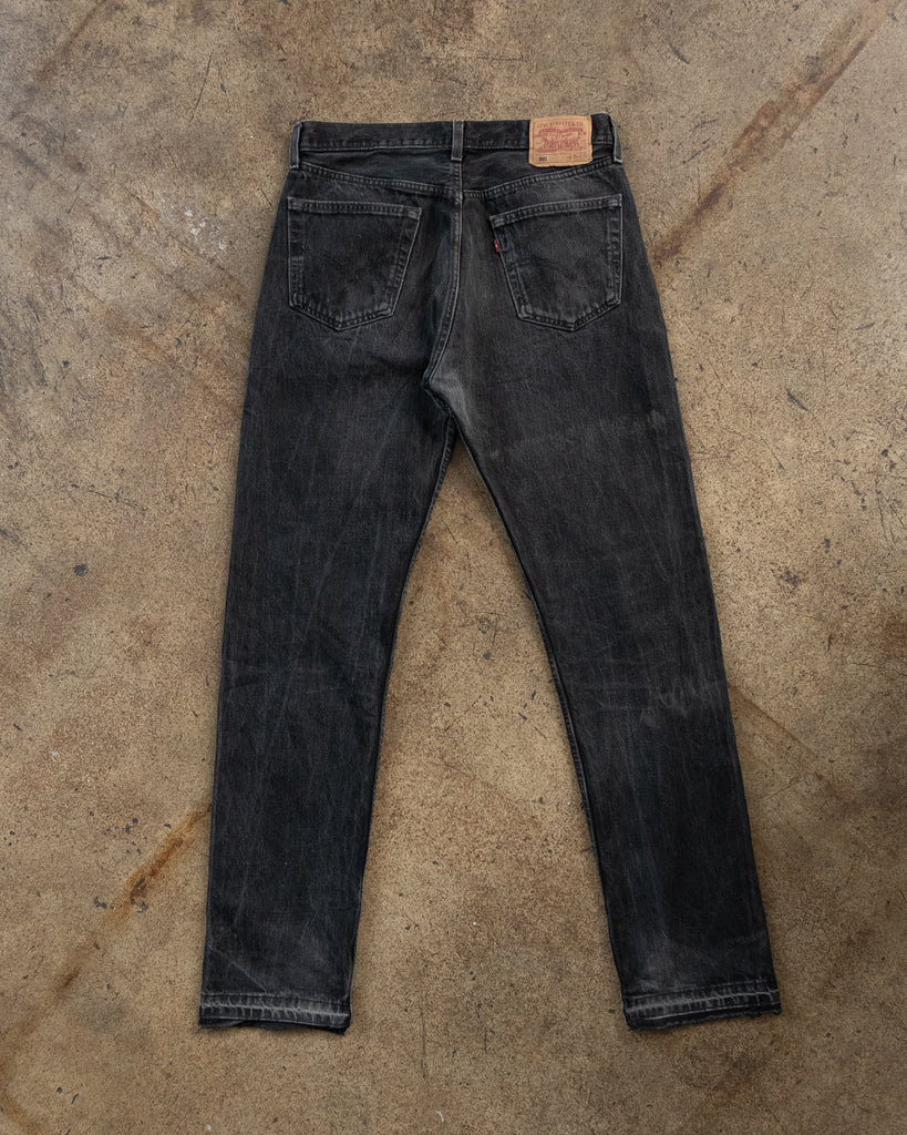 Levi's 501 Charcoal Grey Released Hem Jeans - 1990s BACK PHOTO