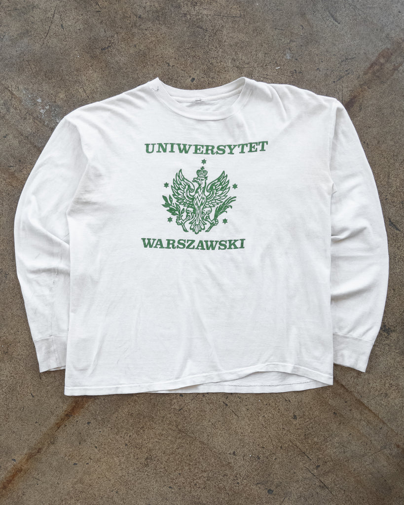 Single Stitched "Uniwersytet Warszawski" Long-Sleeve Tee - 1990s FRONT PHOTO