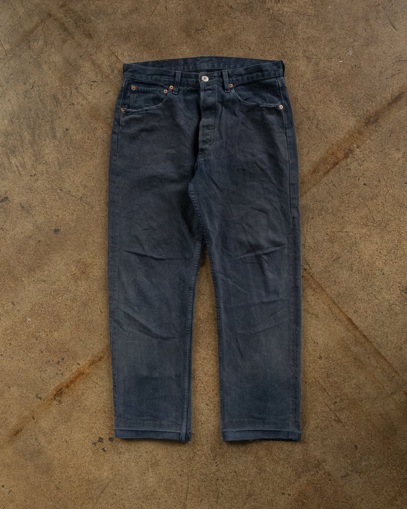 Levi's 501 Faded Blue Released Hem Jeans - 1990s FRONT PHOTO