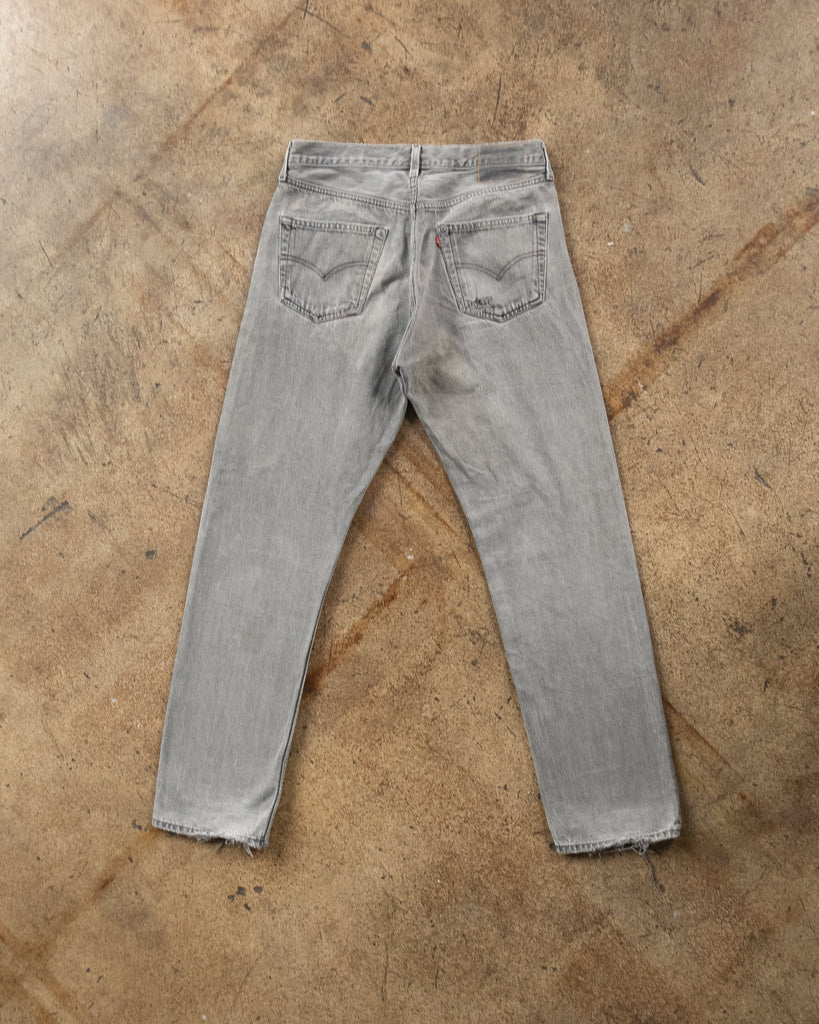 Levi's 501 Faded Grey Distressed Jeans - 1990s - back