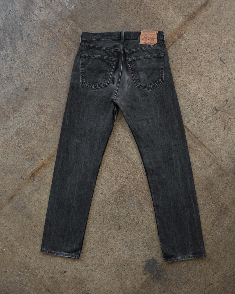 Levi's 501 Charcoal Grey Repaired Jeans - 1990s BACK PHOTO