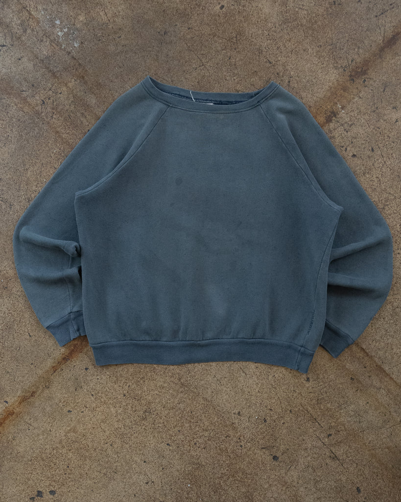 Sun Faded Navy Raglan Sweatshirt - 1980s
