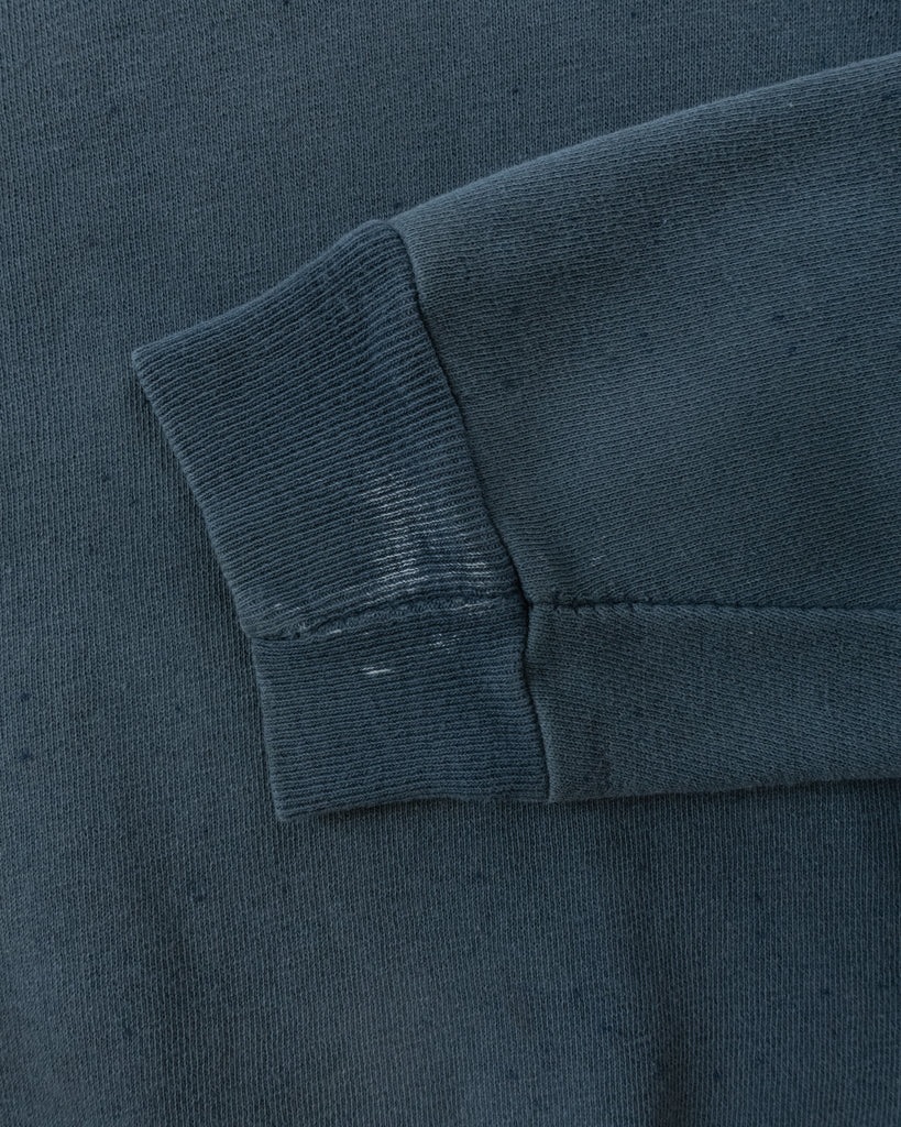 Sun Faded Navy Raglan Sweatshirt - 1980s - detail