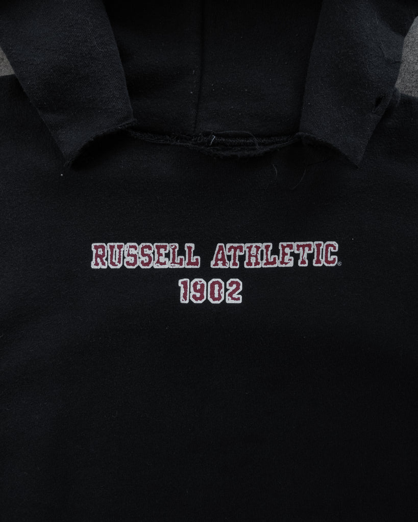 Russell "Russell Athletic" Distressed Hooded Sweatshirt - 1990s - detail