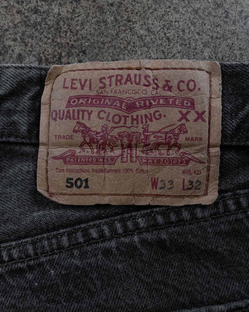 Levi's 501 Faded Grey Jeans - 1990s - back