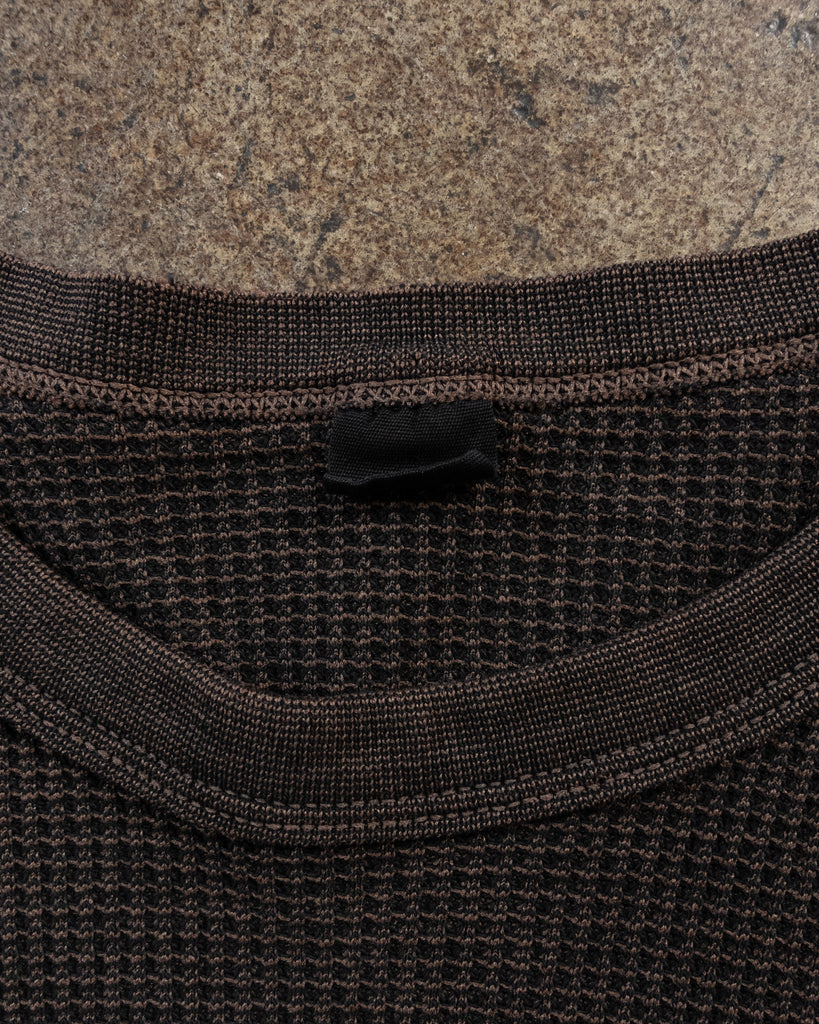 Over-Dyed Black Thermal Long-Sleeve Tee - 1990s TAG PHOTO