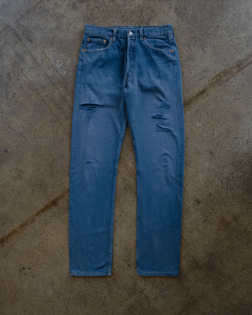 Levi's 501 Faded Blue Distressed Jeans - 1990s