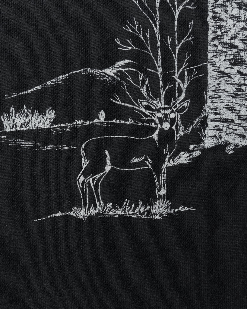 "Claryville" Black Raglan Sweatshirt - 1980s - detail