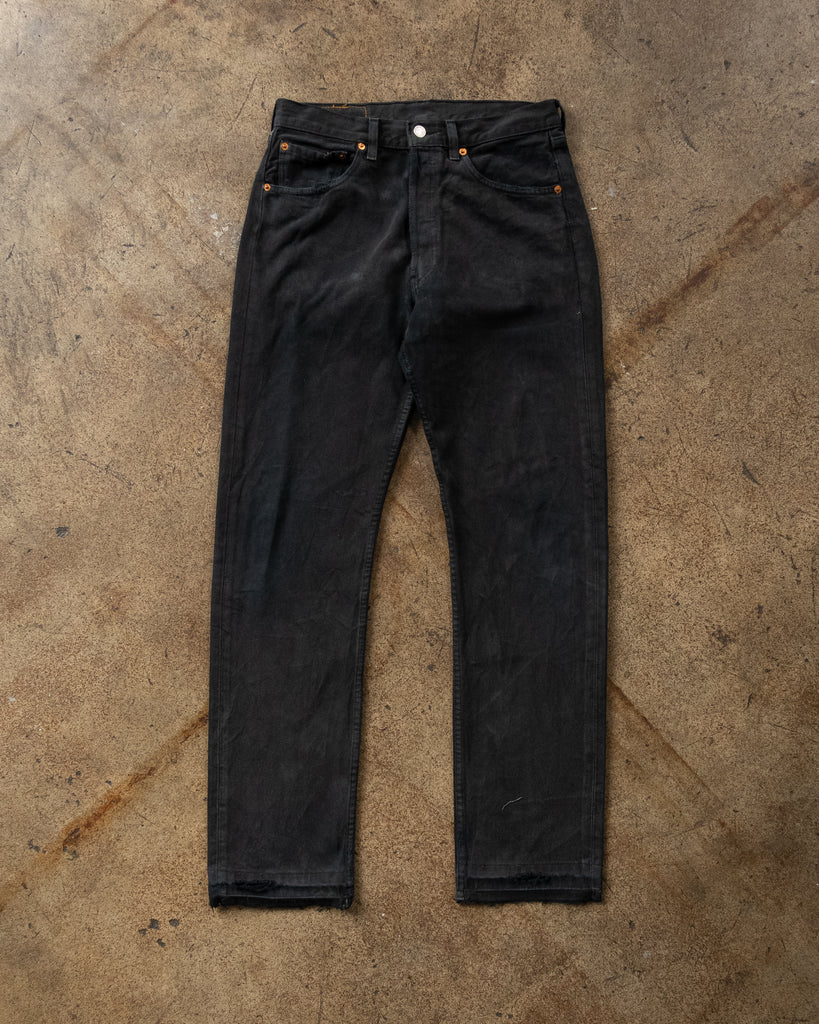 Levi's 501 Faded Black Released Hem Jeans - 1990s