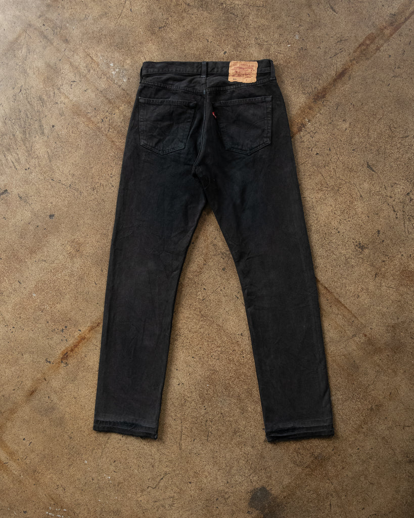 Levi's 501 Faded Black Released Hem Jeans - 1990s - back