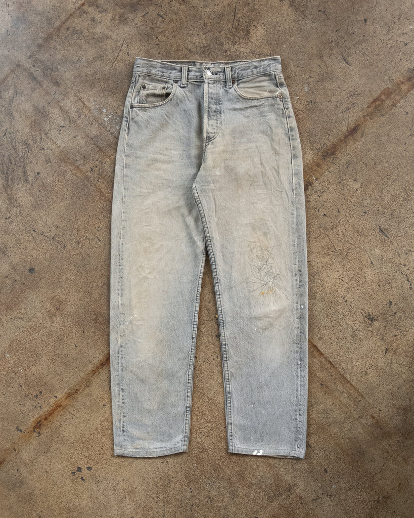 Levi's 501 Distressed Grey Jeans - 1990s FRONT PHOTO