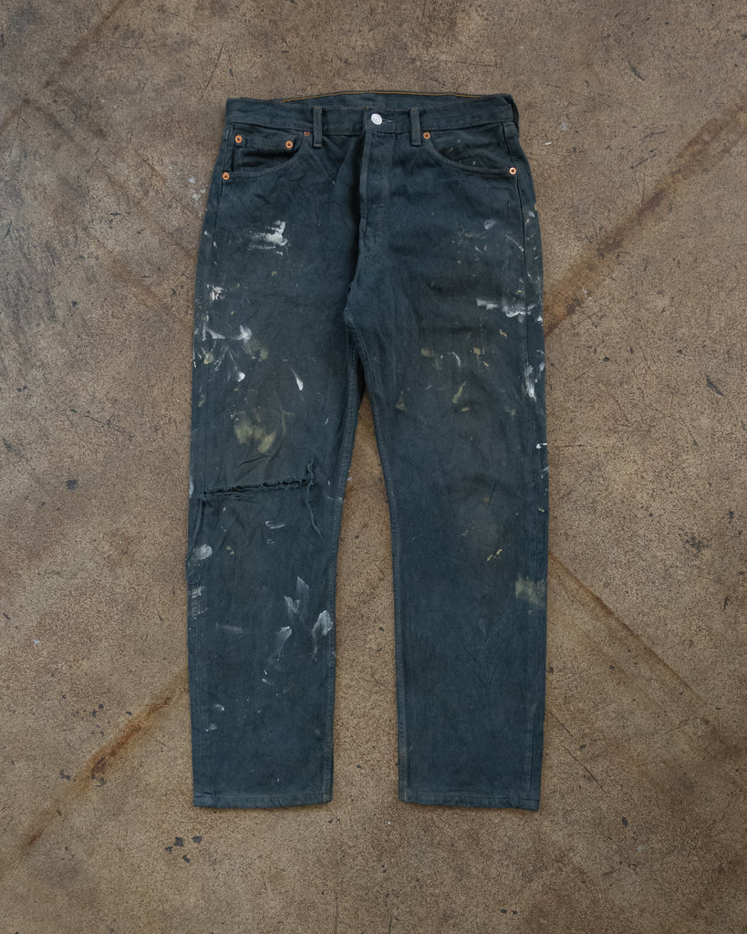 Levi's 501 Faded & Painted Distressed Jeans - 1990s 
