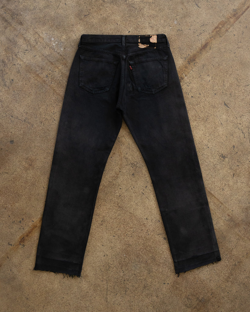 Levi's 501 Sun Faded Blue Black Jeans - 1990s BACK PHOTO