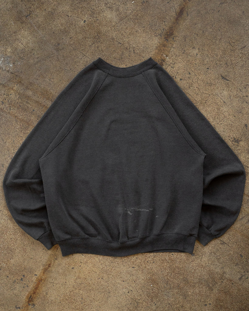 Faded Black Blank Raglan Sweatshirt - 1990s