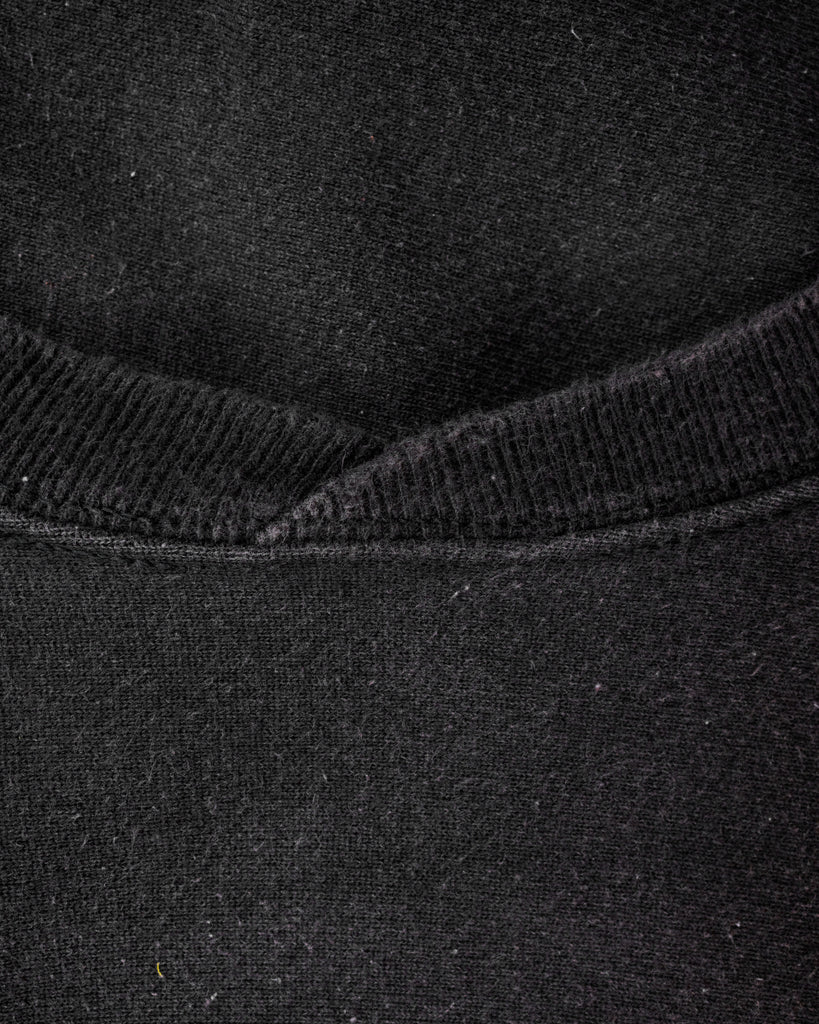 Sun Faded Hanes Beefy Black Split Crewneck Sweatshirt - 1980s detail photo