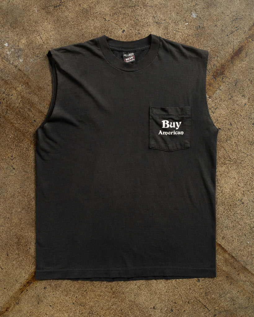 Single Stitched "Buy American" Cut-Off Tee - 1990s - Front