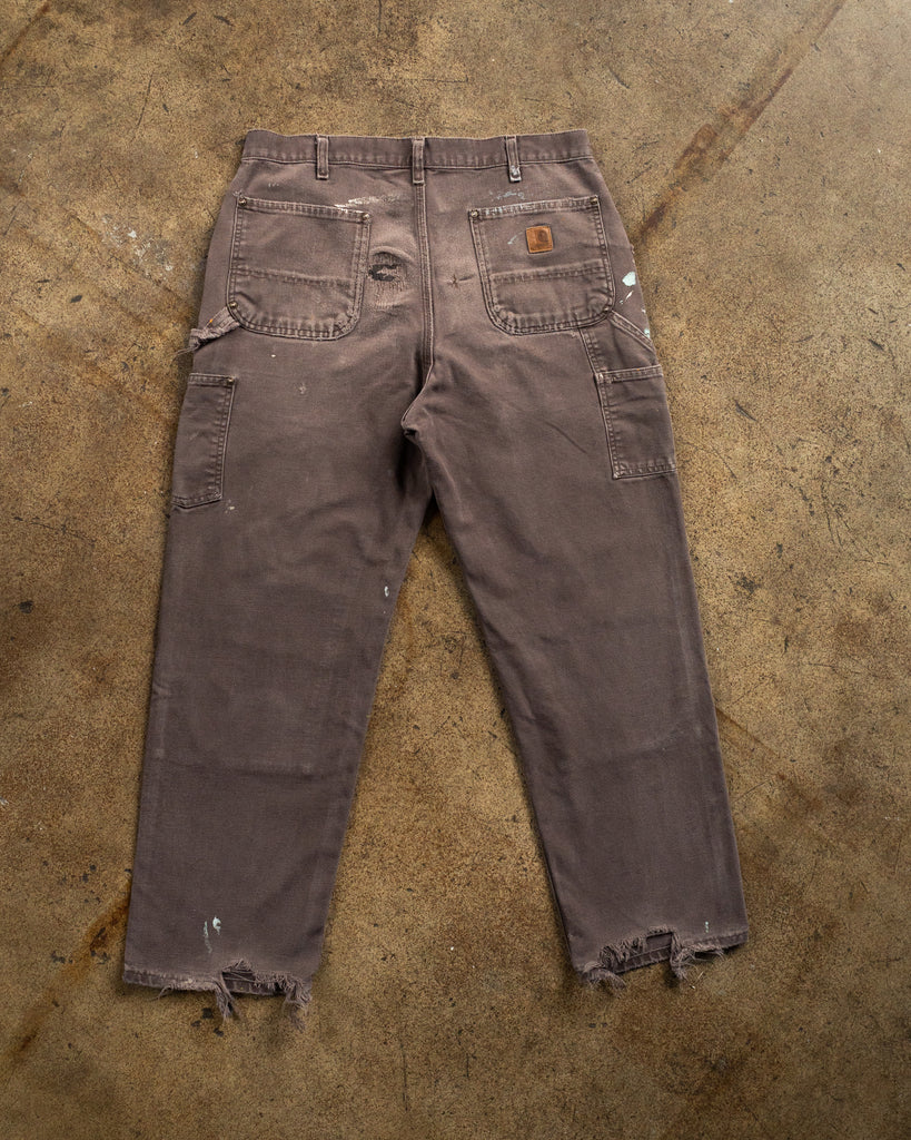 Carhartt Brown Faded & Distressed Double Knee Work Pants - 1990s back photo