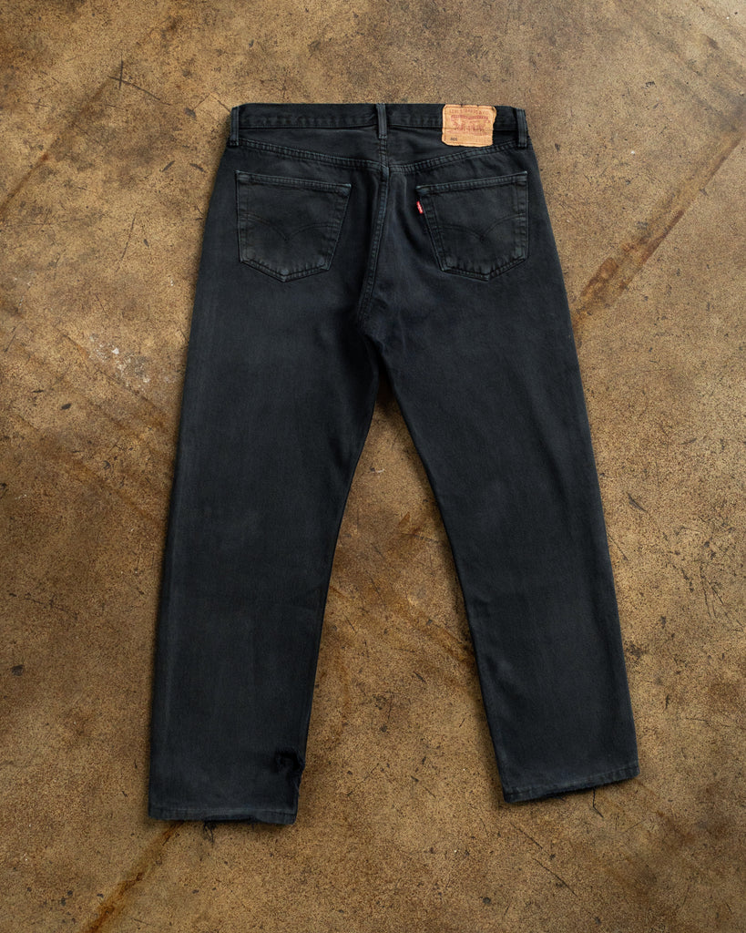 Levi's 501 Faded Blue Black Jeans - 1990s back photo