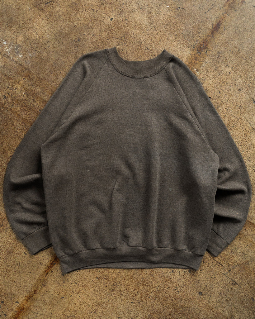 Heather Brown Blank Crewneck Sweatshirt - 1990s