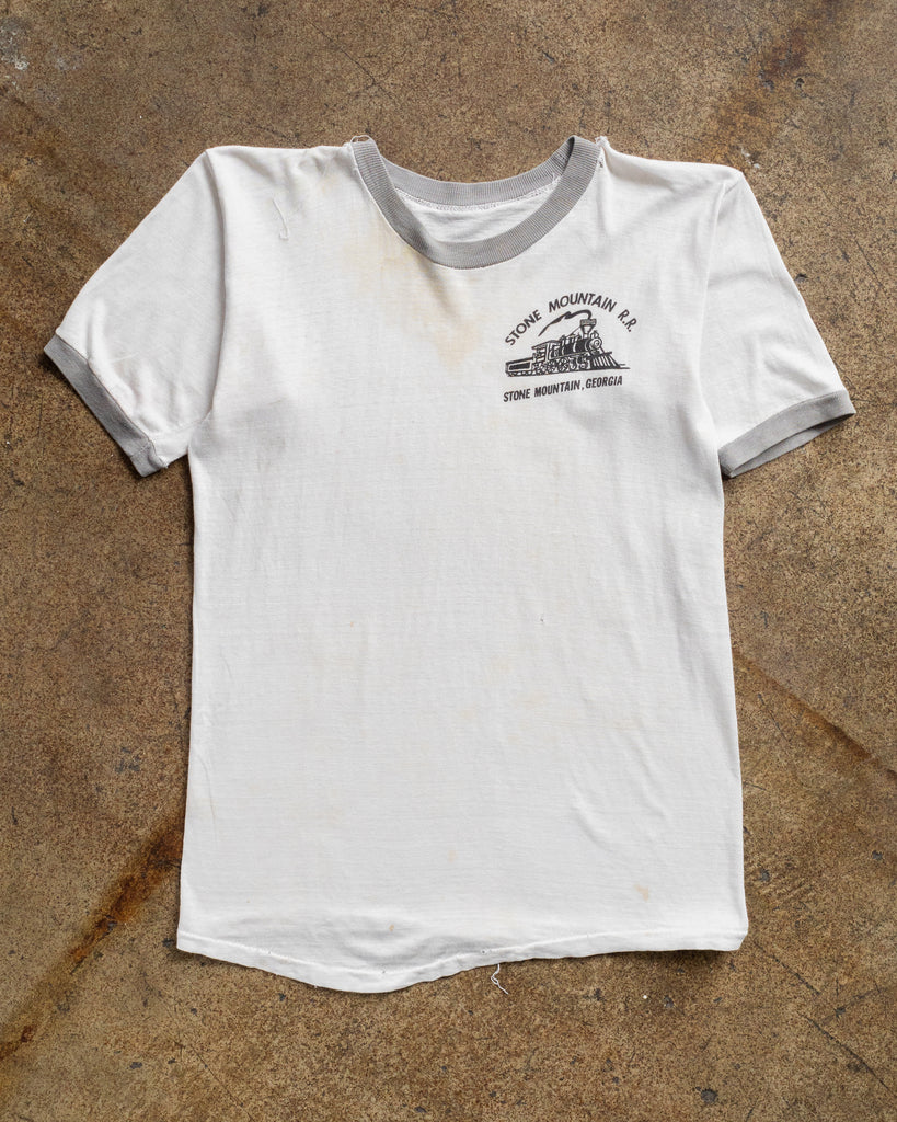 Single Stitched "Stone Mountain R.R." Ringer Tee - 1980s FRONT PHOTO