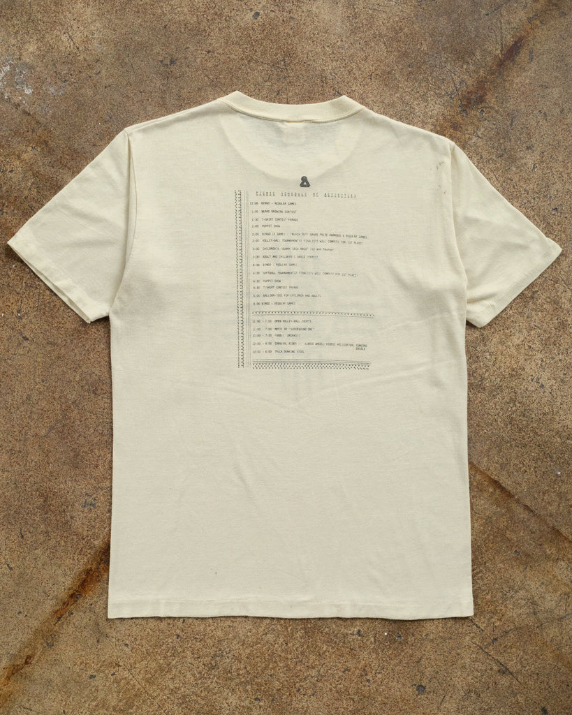 Single Stitched "Schedule of Activities" Tee - 1980s BACK PHOTO