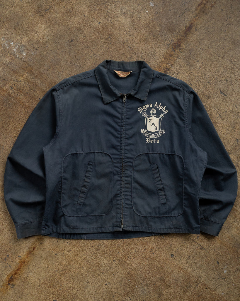 "Sigma Alpha Beta" Navy Work Jacket - 1950s