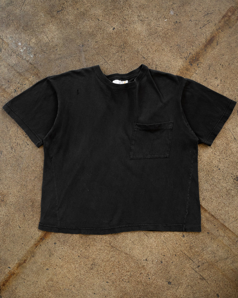 Faded Blank Cropped Charcoal Pocket Tee - 1990s - front