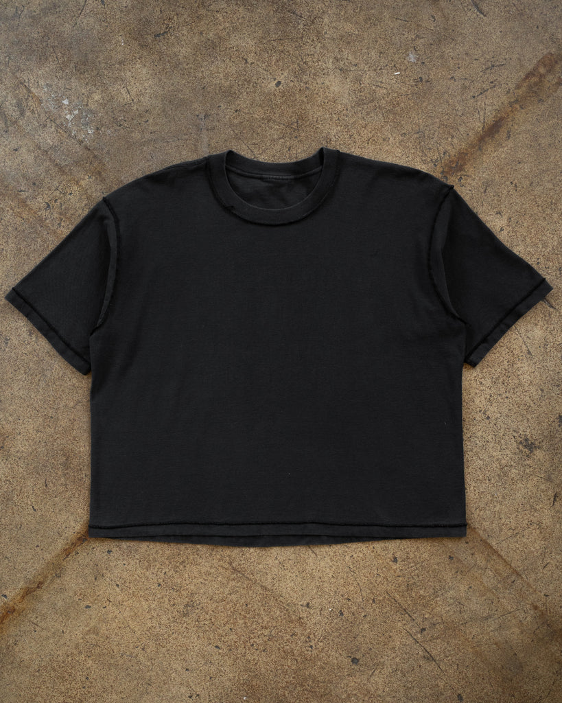 Faded Black Blank Inside-Out Tee - 1990s