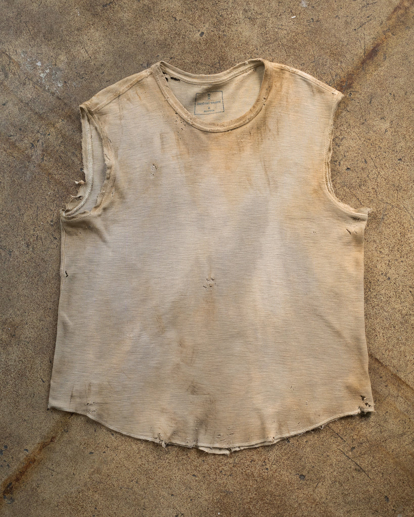 Single Stitched Distressed Rib Knit Tank Top