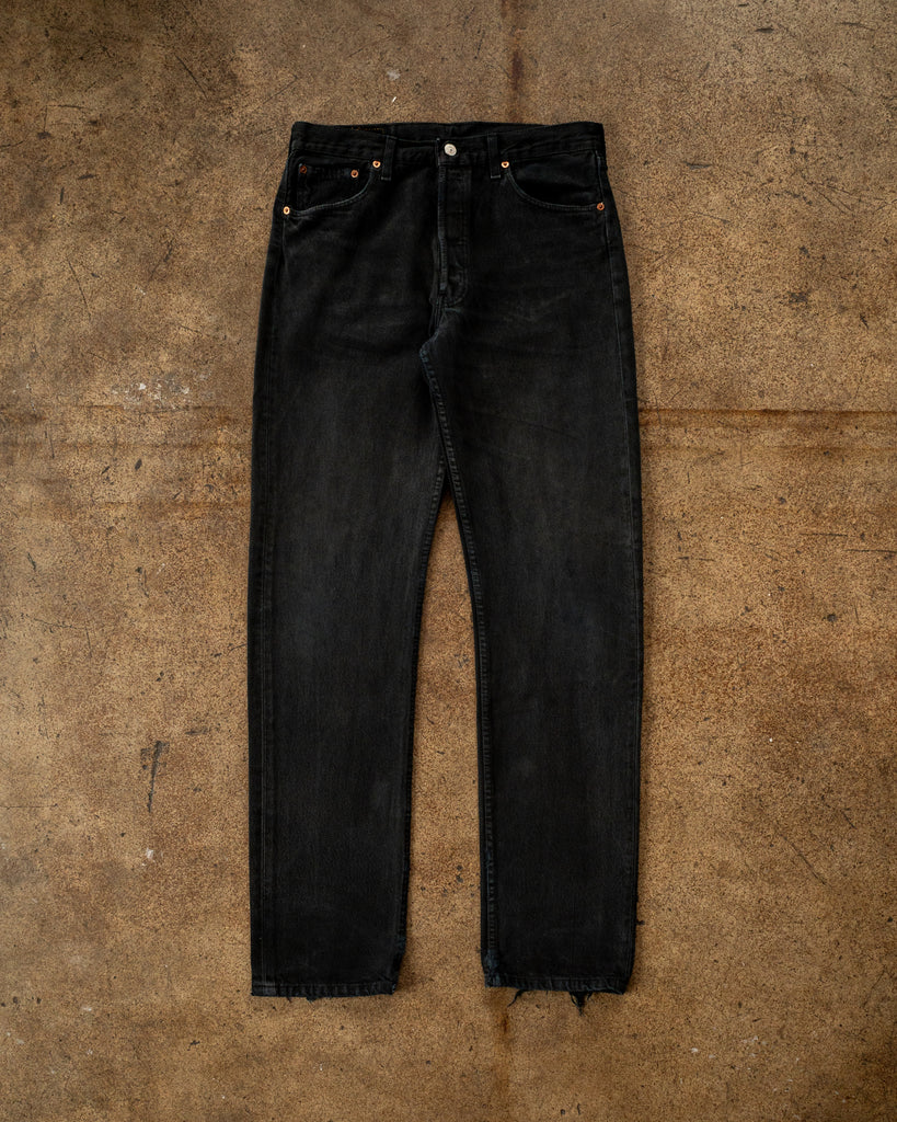 Levi's 501 Blue Black Jeans - 1990s FRONT PHOTO OF JEANS