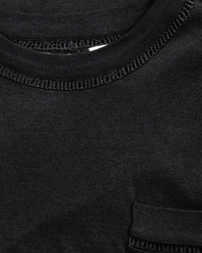 Faded Black Blank Pocket Tee - 1990s DETAIL PHOTO OF COLLAR