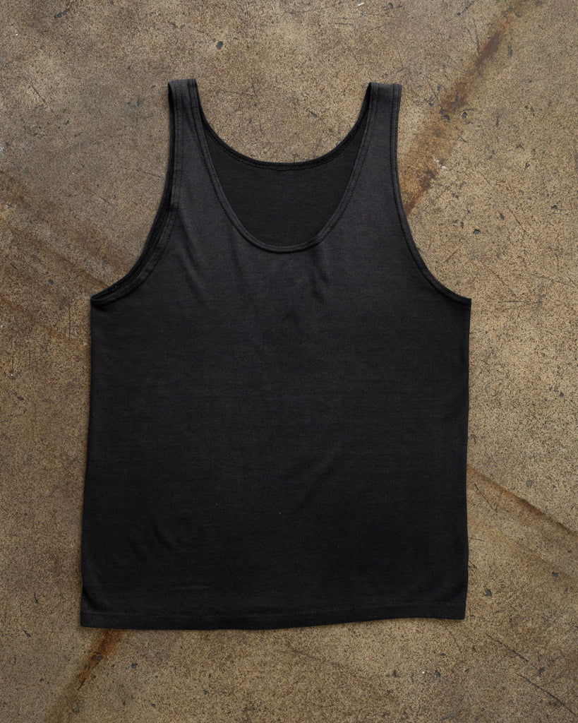 Single Stitched Faded Black Blank Tank Top - 1990s FRONT PHOTO