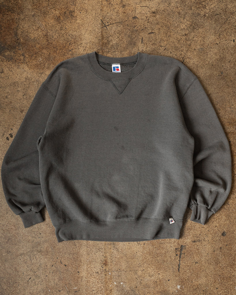 Russell Dark Grey Blank Crewneck Sweatshirt - 1990s