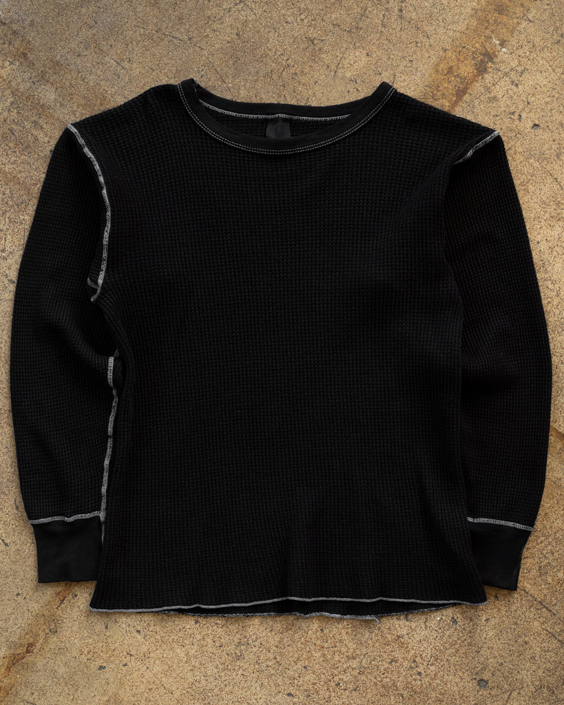 Over-Dyed Black Thermal Long Sleeve - 1990s