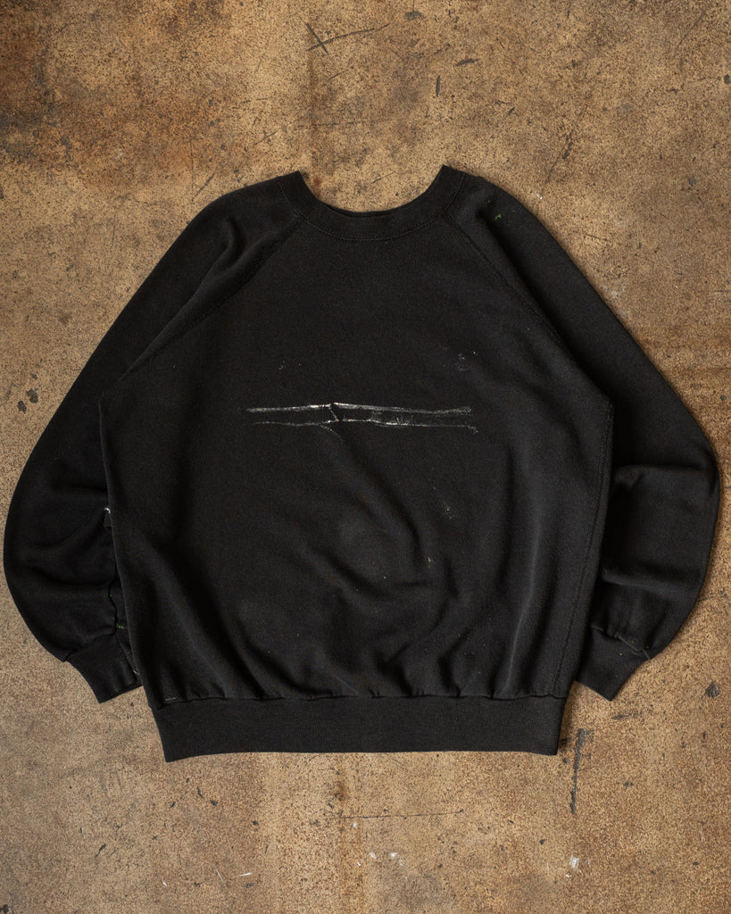 Black Blank Raglan Sweatshirt - 1980s