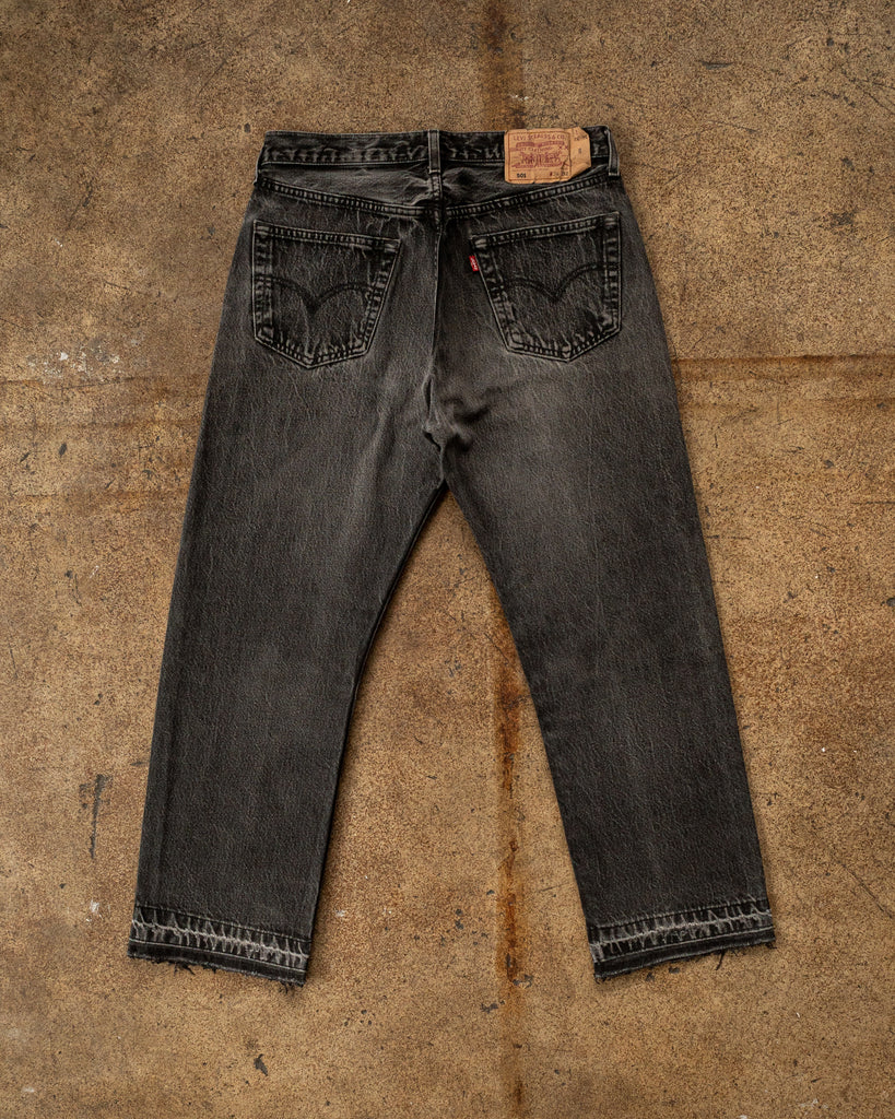 Levi's 501 Black Released Hem Jeans - 1990s back photo