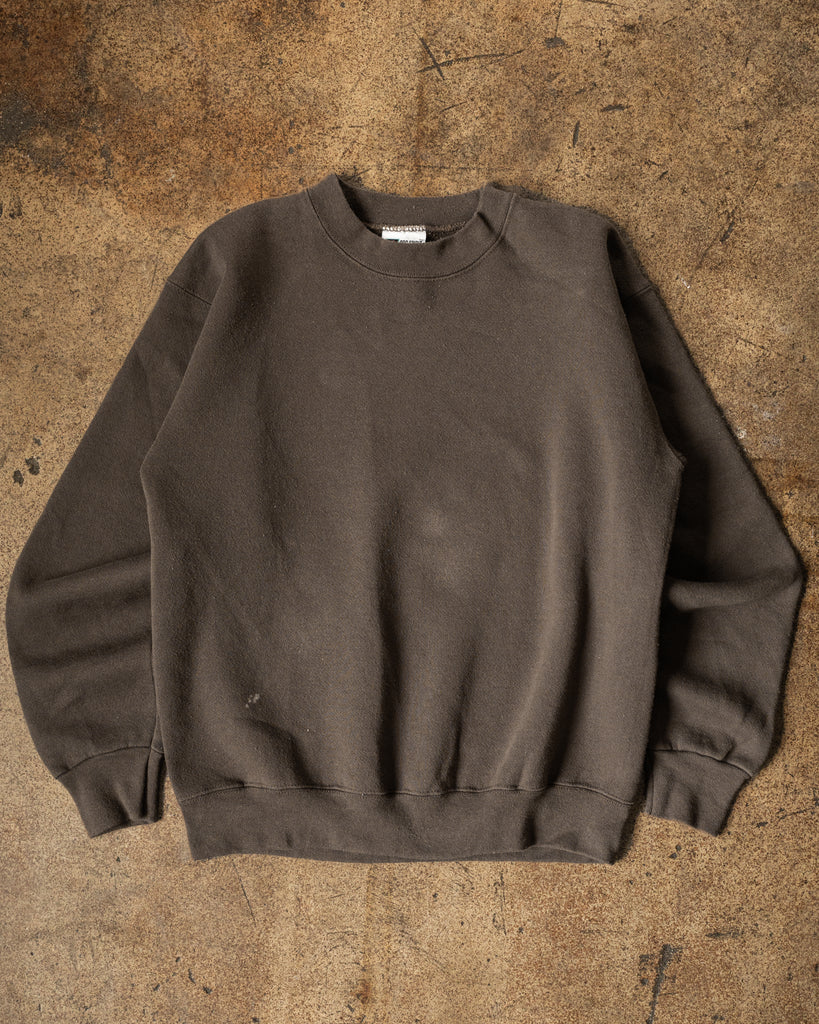 Brown Blank Crewneck Sweatshirt - 1990s
