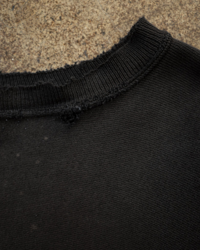 Champion Sun Faded Black Crewneck Sweatshirt - 1990s neck detail photo