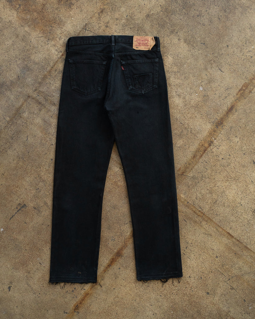 Levi's 501 Faded Black Black Released Hem Jeans - 1990s BACK PHOTO